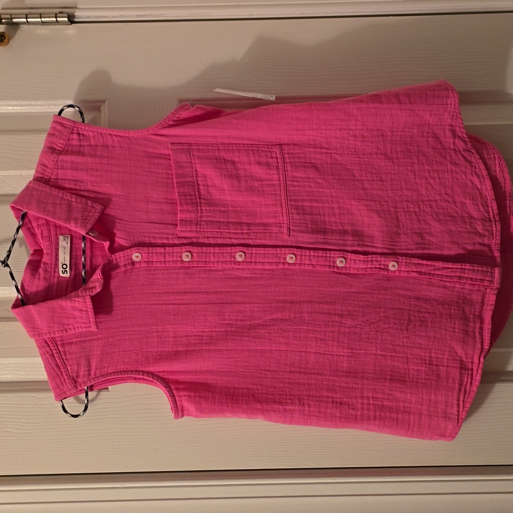 SO BRAND WOMEN'S JUNIOR SIZE PINK FRONT BUTTON SLEEVELESS TOP SIZE XS